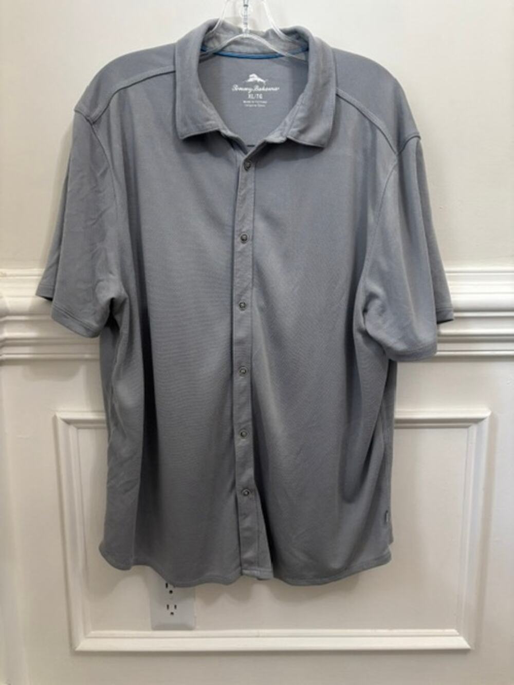 Tommy Bahama Shirt Button Short Sleeve Casual Gray XL Costa Wave